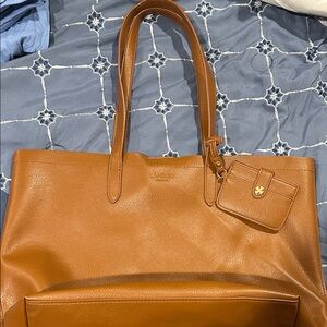 Leather Tote Bag in Caramel Brown - Classic Everyday Carry